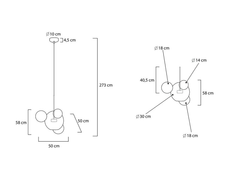 Lampa wisząca CAPRI 4 złota - 60 LED, aluminium, szkło - Moosee